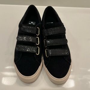 Black Suede Velcro Sneakers